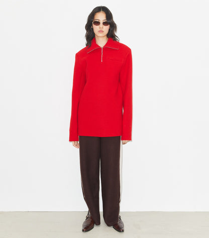 Half-Zip Wool Sweatshirt