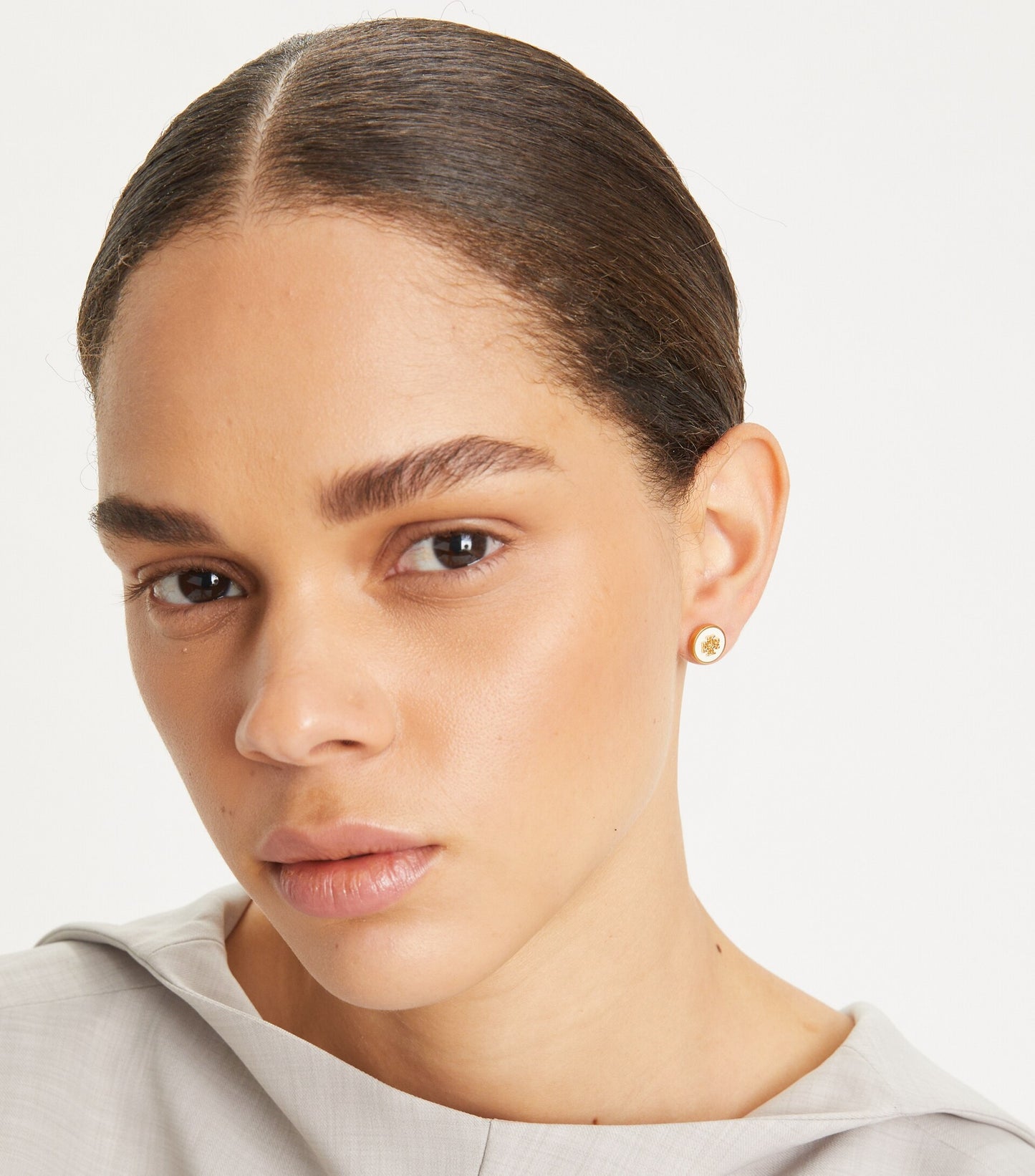 Icon Enamel Circle-Stud Earrings