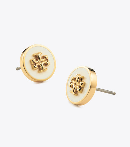 Icon Enamel Circle-Stud Earrings