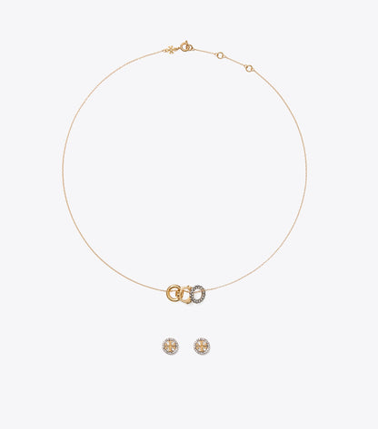 Icon Pavé Necklace and Earring Set