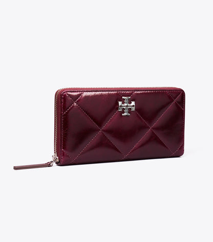 Kira Diamond Quilt Distressed Zip Continental Wallet