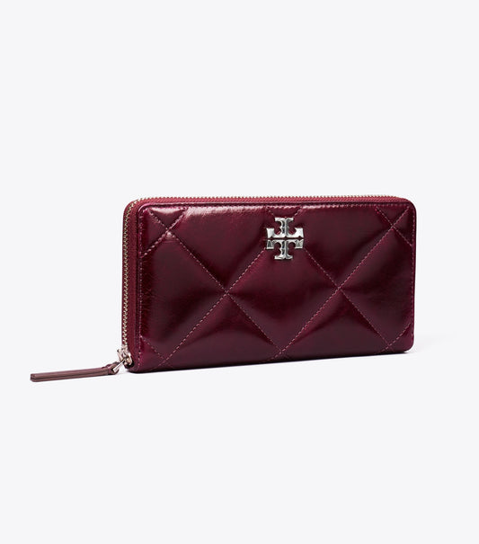 Kira Diamond Quilt Distressed Zip Continental Wallet