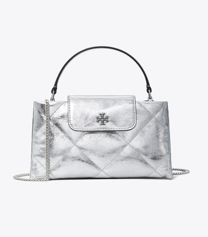 Kira Diamond Quilt Metallic Top-Handle Bag