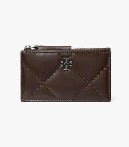 Kira Diamond Quilt Pavé Zip Card Case