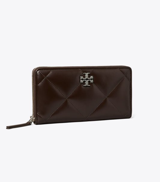 Kira Diamond Quilt Pavé Zip Continental Wallet