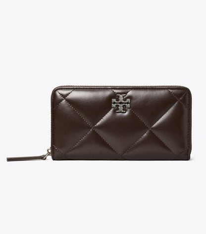 Kira Diamond Quilt Pavé Zip Continental Wallet