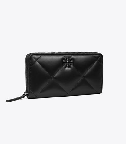 Kira Diamond Quilt Powder Coated Zip Continental Wallet