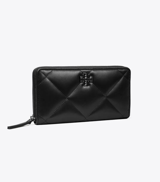 Kira Diamond Quilt Powder Coated Zip Continental Wallet