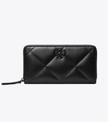 Kira Diamond Quilt Powder Coated Zip Continental Wallet