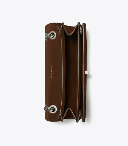 Kira Turnlock Suede Shoulder Bag