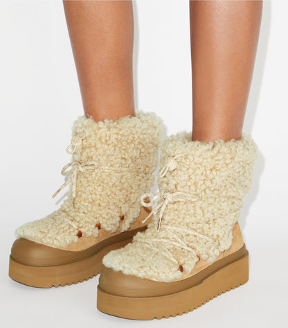 Mellow Shearling Lace-Up Boot