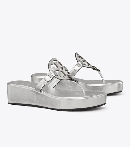 Miller Crinkled Metallic Wedge Sandal