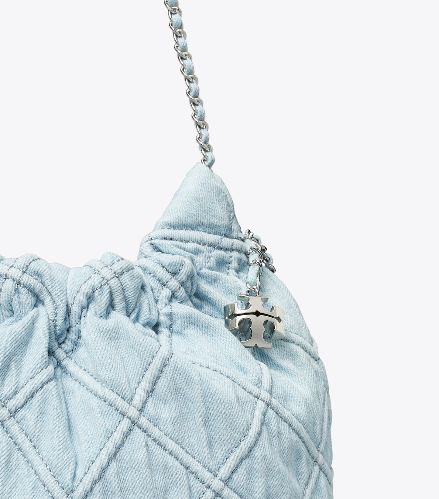 Mini Fleming Soft Denim Hobo Bag