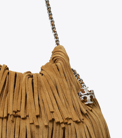 Mini Fleming Suede Fringe Hobo Bag