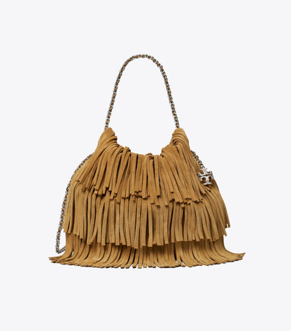 Mini Fleming Suede Fringe Hobo Bag