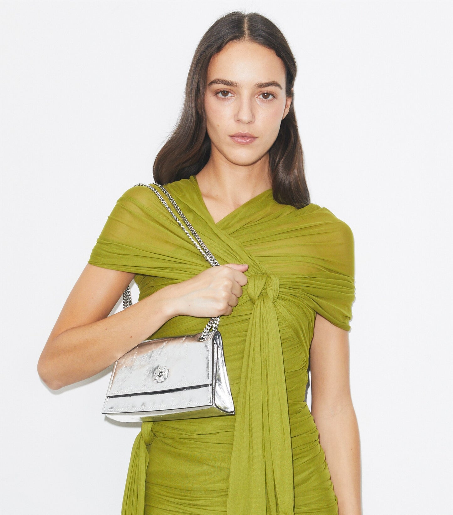 Mini Kira Turnlock Metallic Shoulder Bag