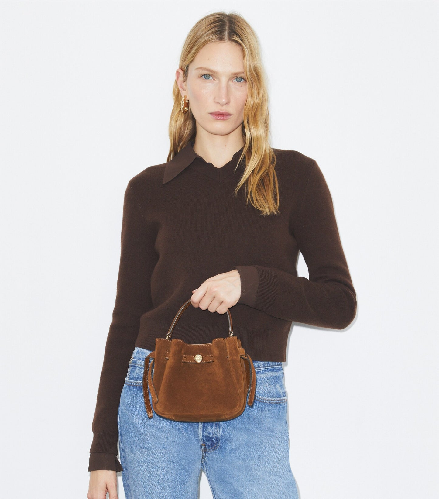 Mini Romy Suede Bucket Bag