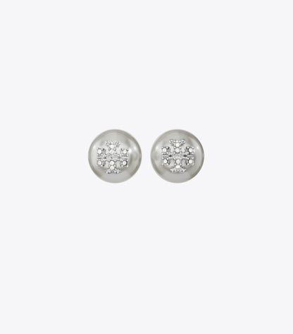 Moondance Pearl and Pavé Stud Earrings