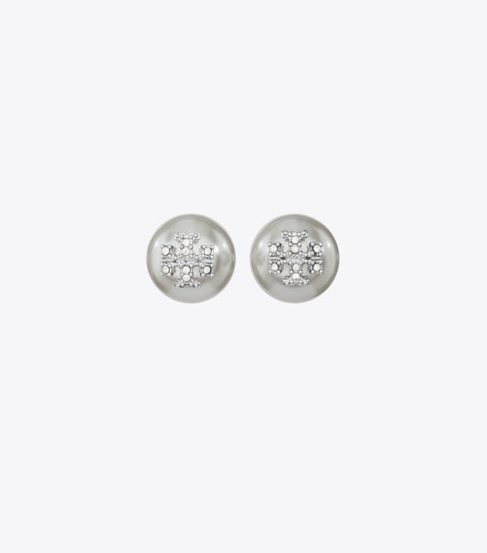 Moondance Pearl and Pavé Stud Earrings