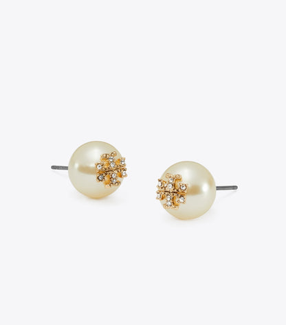 Moondance Pearl and Pavé Stud Earrings