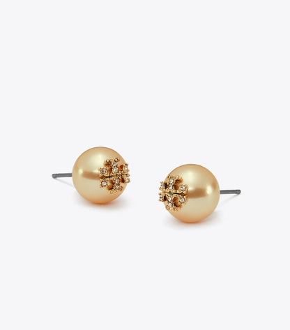 Moondance Pearl and Pavé Stud Earrings