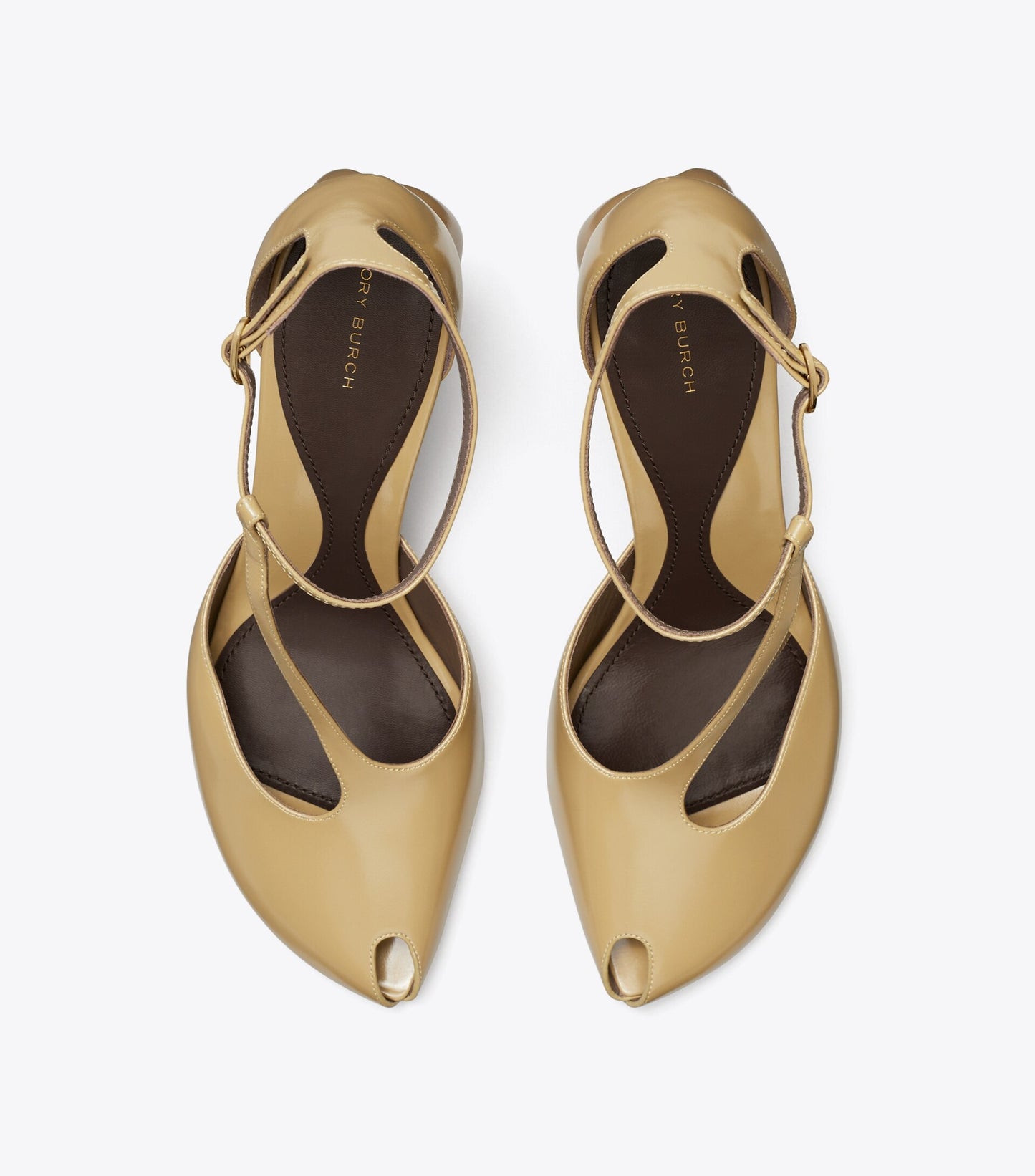 Peep-Toe T-Strap Heeled Sandal