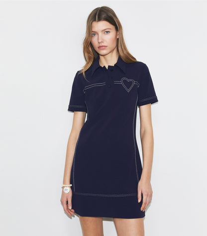 Pick Stitch Stretch Polo Dress