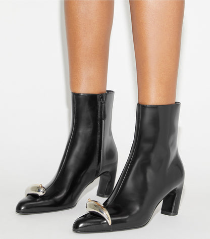 Pierced Heeled Ankle Boot