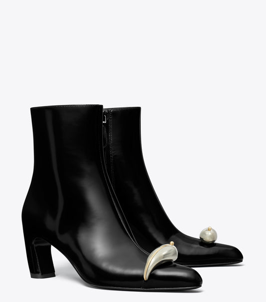 Pierced Heeled Ankle Boot