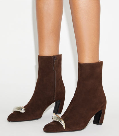 Pierced Heeled Ankle Boot