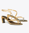 Pierced Multi-Strap Heeled Sandal