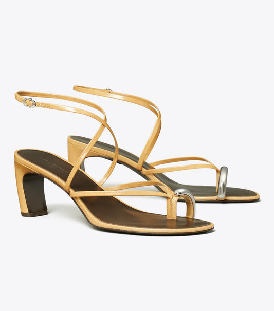 Pierced Multi-Strap Heeled Sandal