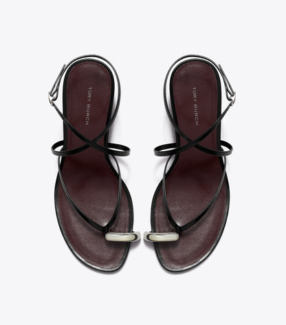 Pierced Multi-Strap Heeled Sandal