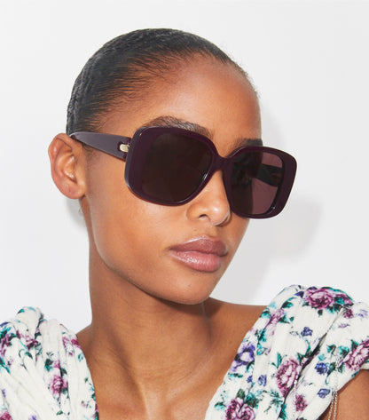 Pierced Oversized Square Sunglasses