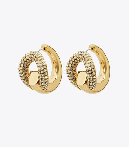 Pierced Pavé Hoop Earrings