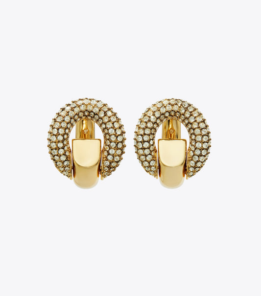 Pierced Pavé Hoop Earrings