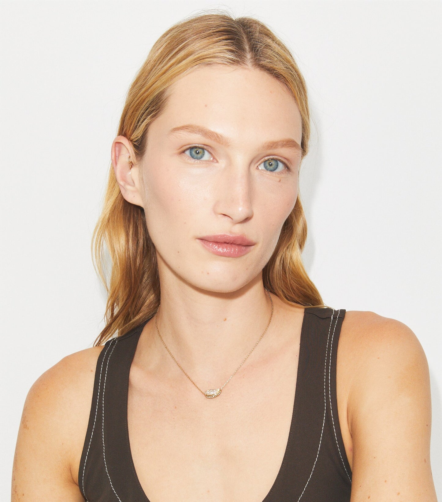 Pierced Pavé Pendant Necklace