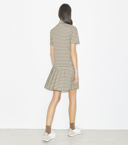 Plaid Drop-Waist Pleated Golf Dress
