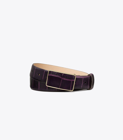 Plate Croc-Embossed Belt