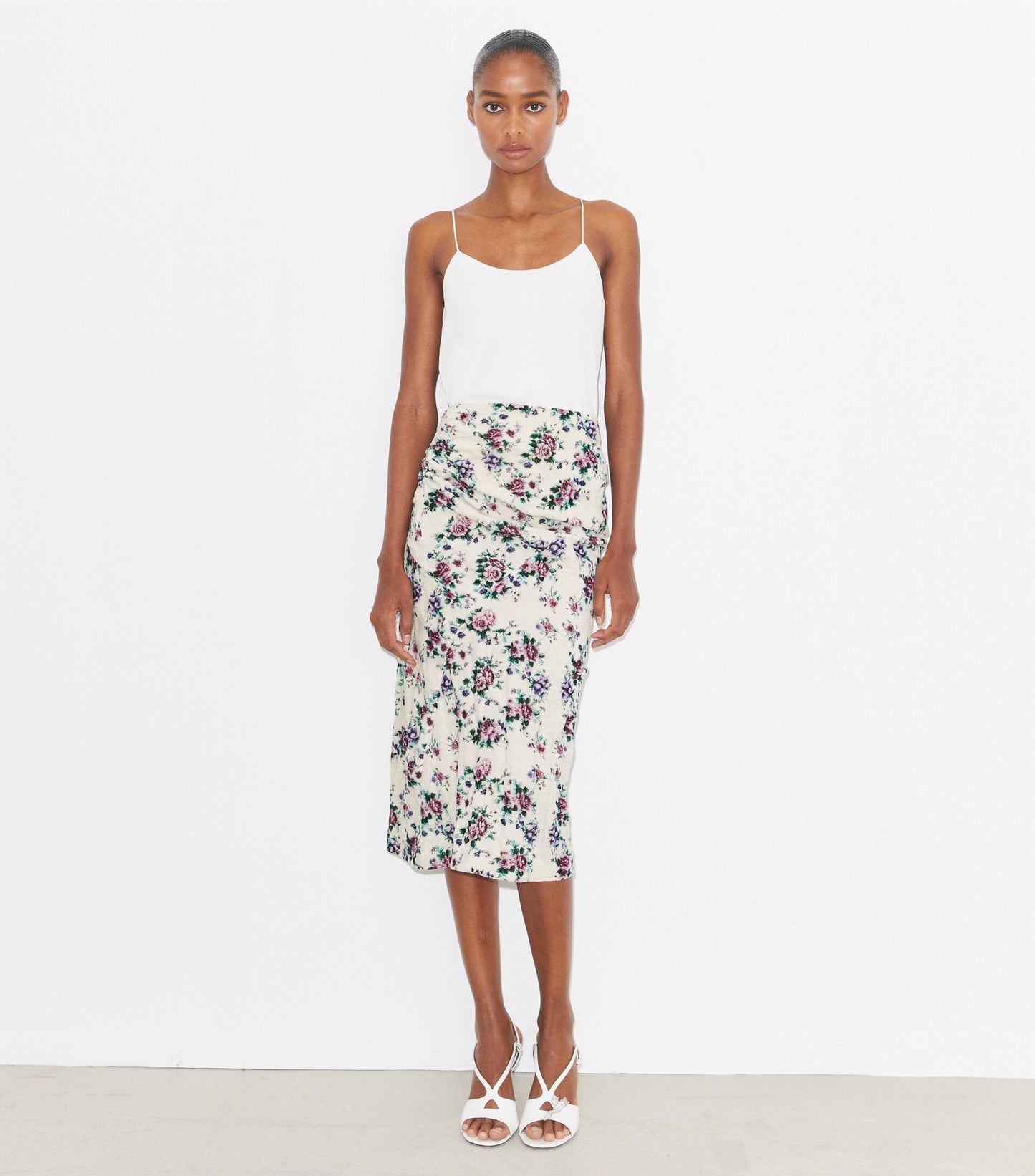 Printed Cotton Velvet Skirt