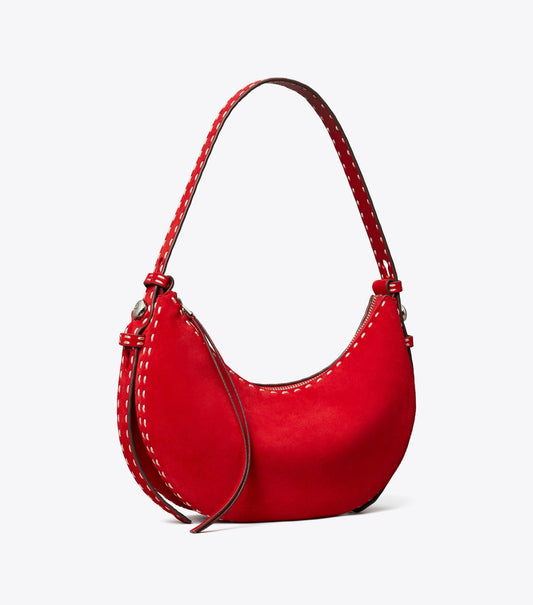 Romy Suede Half Moon Bag