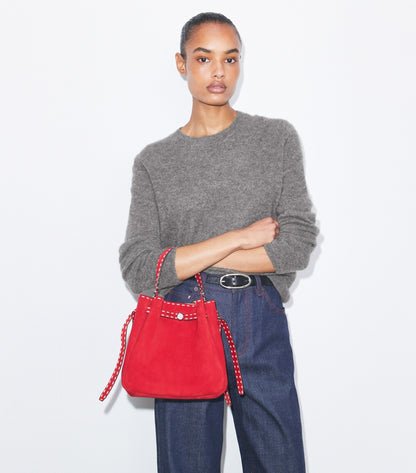 Romy Suede Pick Stitch Bucket Bag
