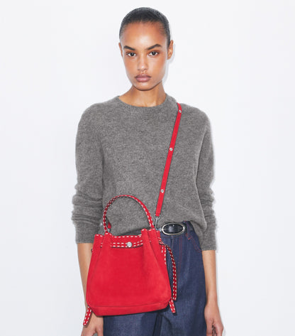 Romy Suede Pick Stitch Bucket Bag