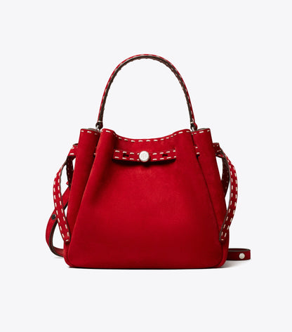 Romy Suede Pick Stitch Bucket Bag