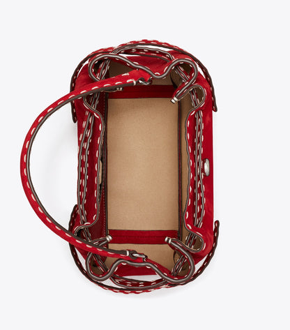Romy Suede Pick Stitch Bucket Bag