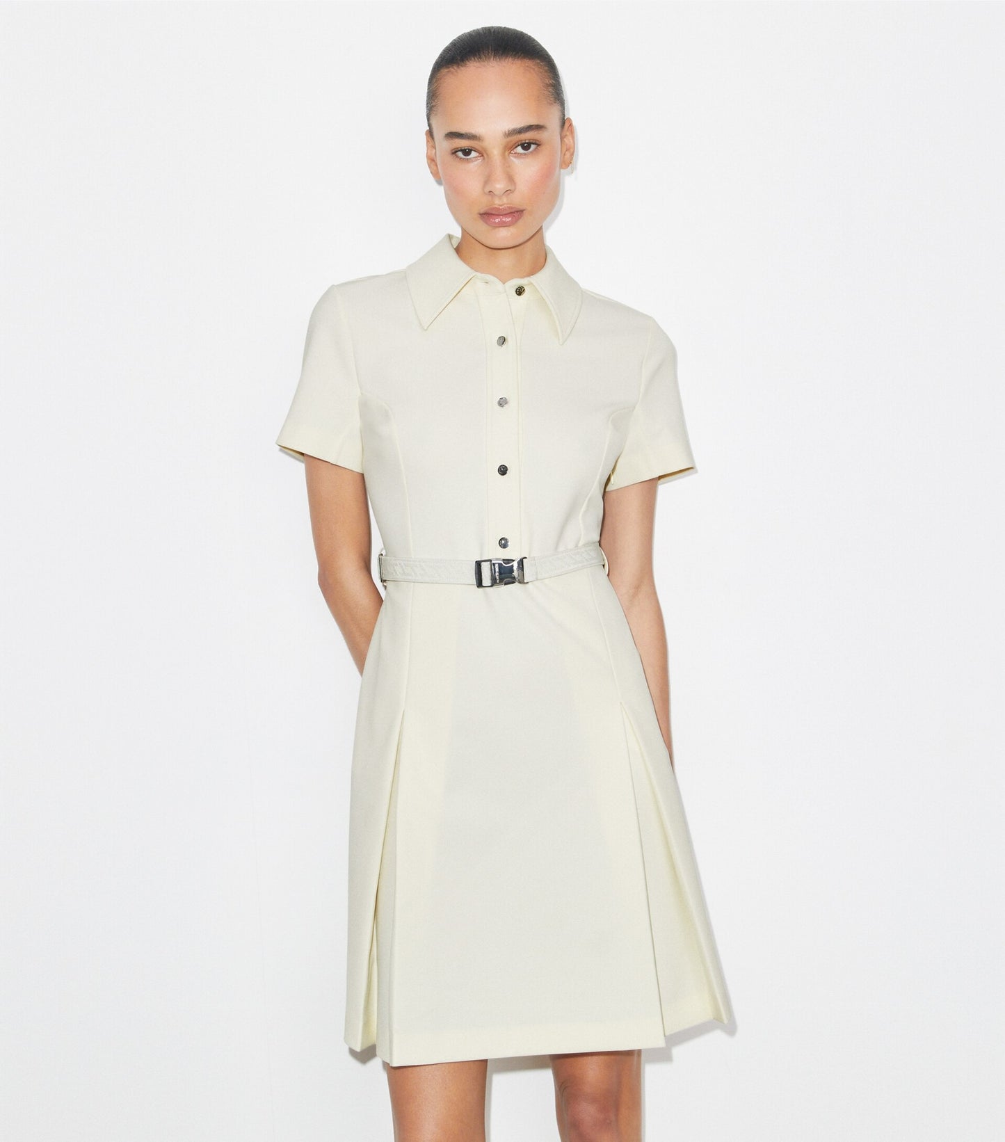 Short-Sleeve Pleated Golf Dress