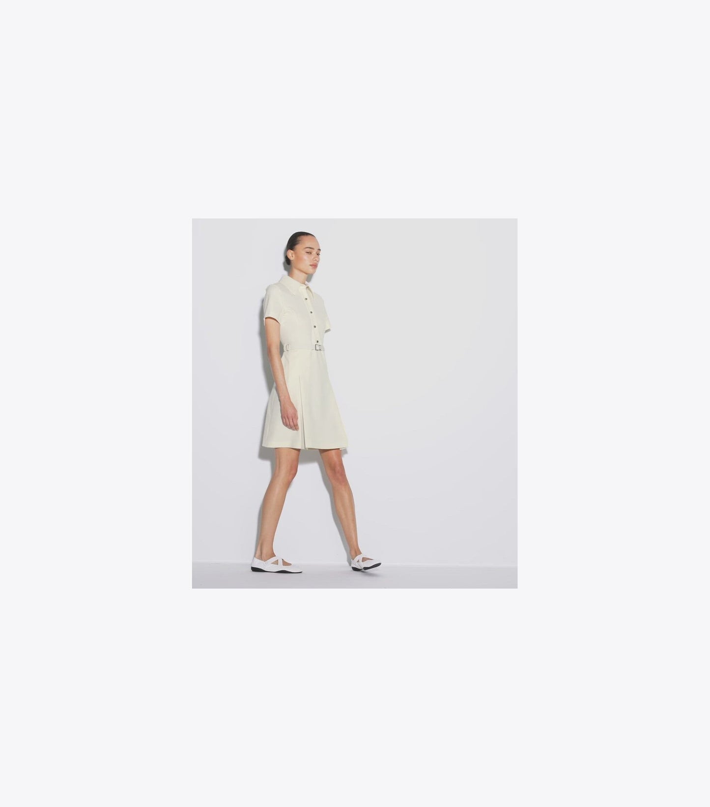 Short-Sleeve Pleated Golf Dress