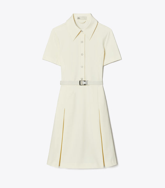 Short-Sleeve Pleated Golf Dress
