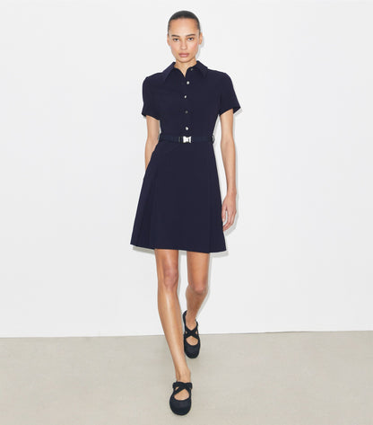 Short-Sleeve Pleated Golf Dress