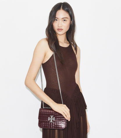 Small Eleanor Croc-Embossed Shoulder Bag